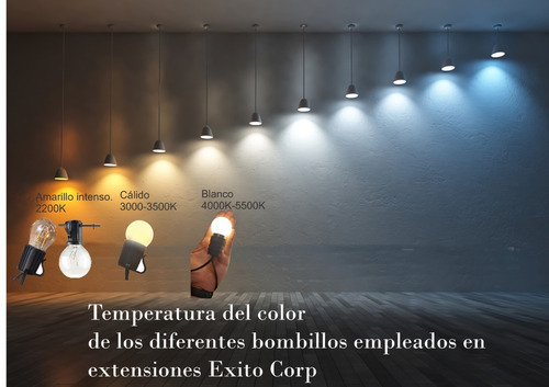 Imagen 5 de 7 de 4 Extensión Bombillos Vintage Led Exterior Cable Blanco 15m