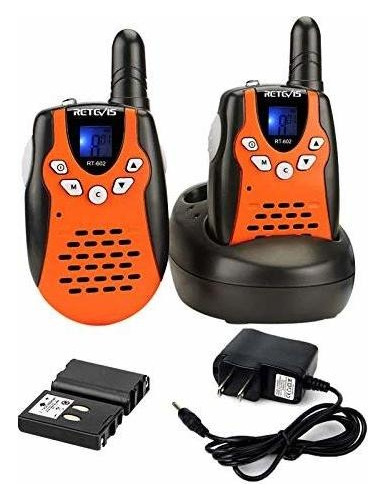 Walkie Talkies Recargable 22 Canales Color Naranja 2 Pzs