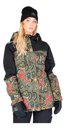 Dc Campera Snow Mujer Liberate Verde negro multi Ras