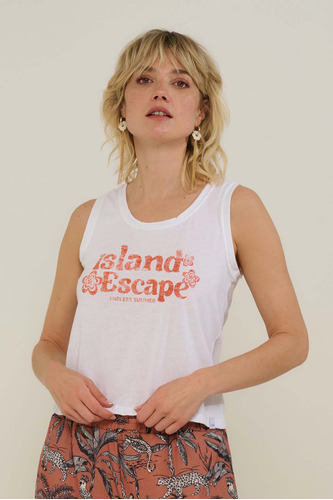 Musculosa Con Estampa Island Escape Luz De Mar