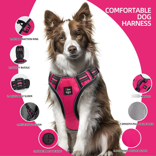 Arnés Para Perro Mediano Grande O Pequeño Ajustable Pecheras A-rosa Talla Del Arnés Nombre Del Diseño