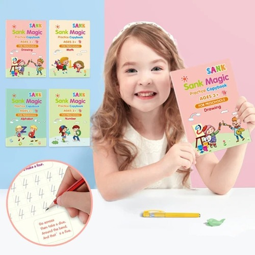 1 Set Magic Caligrafía Cuaderno Caligrafía Para Niños