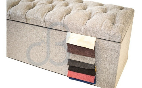 Baulera Capitone Chenille 140cm Calidad Premium Envio Gratis