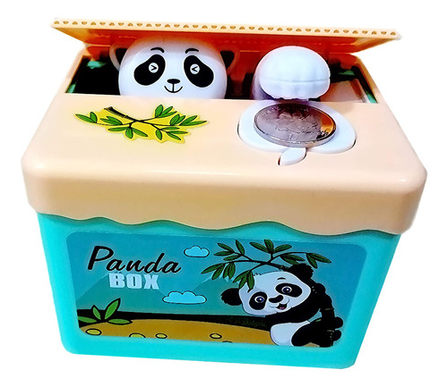 Automatizado Blue Sky Panda Robando Monedas Alcancías Para N