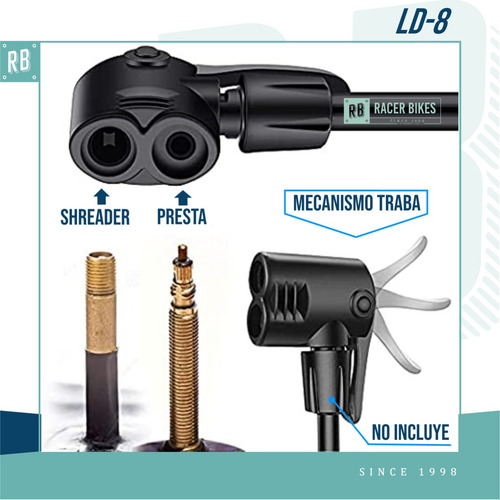 Imagen 2 de 8 de Pico Beto Ld-8 Para Inflador De Pie - Racer Bikes
