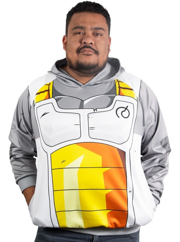 Sudadera Sublimada Vegeta Gris Hoodie