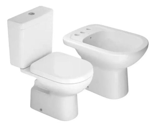 Combo Inodoro Tapa Deposito Doble Descarga Bidet Vogue Prem