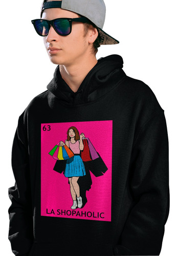 Sudadera Negra Unisex Original Carta D Loteria La Shopaholic