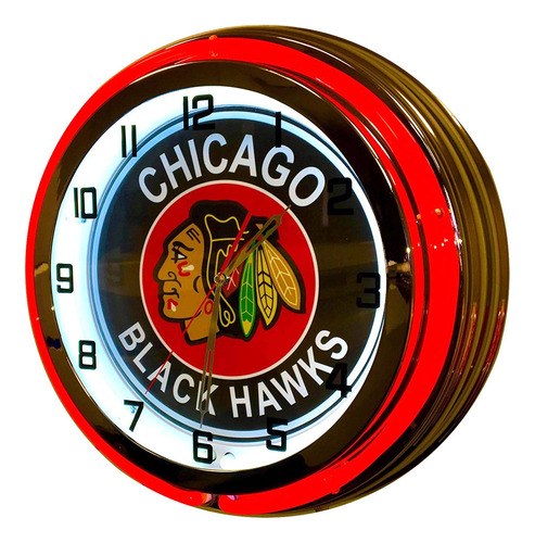 Señal Hockey Chicago  Reloj Neon 19.1 In