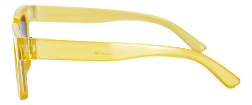 Lentes De Sol Transparentes Basic Power Para Mujer Diseño Cuadrado Amarillo Con Mica Degradada Protección Uv Moda Elegante Y Funda Incluida Plástico Premium