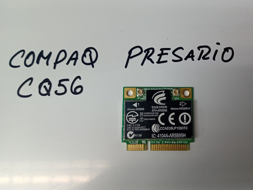  Tarjeta De Red Inalámbrica De Laptops Compaq Presario Cq56