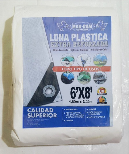Lona De Rafia Extra Reforzada 1.80x2.40 M Aprox (6x8 Ft)
