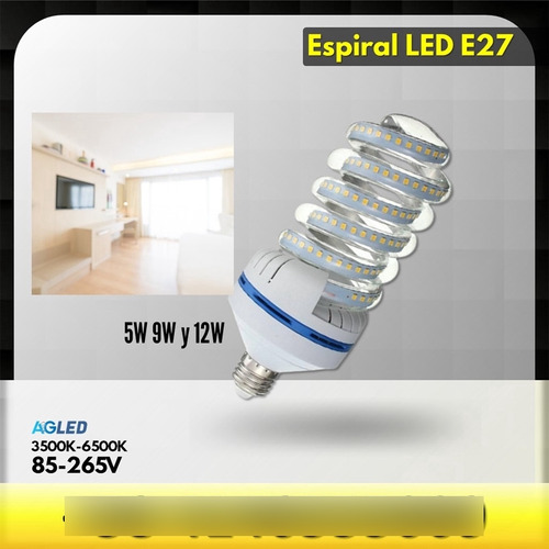 Espiral Led 5w E27 6500k 85-265v