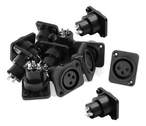 Qmseller Audio Xlr Hembra Jack Panel Mount Socket 12 Pcs Neg