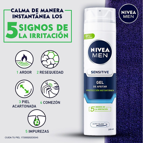 Gel Para Afeitar Nivea Men Sensitive Para Piel Sensible 200ml