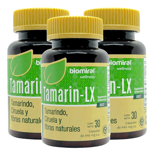 Tamarin -lx 30 Cápsulas 445 Mg Biomiral (3 Cajas)