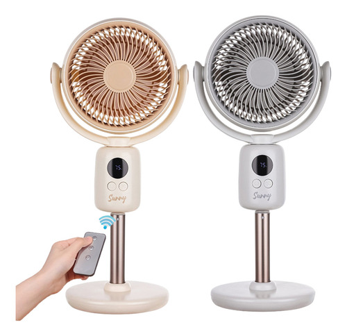 Ventilador Pedestal Portátil Silencioso Altura Ajustable Cantidad De Aspas 3 Estructura Beige Diámetro 20 Cm Material De Las Aspas Plástico