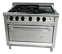 Comprar Cocina Ind 4 Hor + Plancha Y Horno Piso De Piedra Morelli