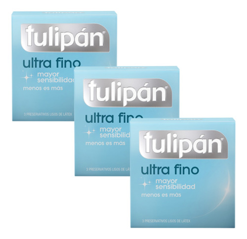 Kit X 3 Preservativos Tulipan En Cajita X 3u  Ultra Fino