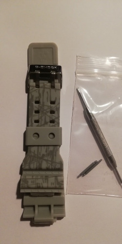 Correa Reloj G-shock Gris Camuflaje Ploma +pasador Y Herrami