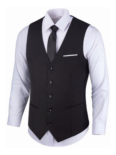 Chaleco De Traje Con Cuello En V Para Hombre Business