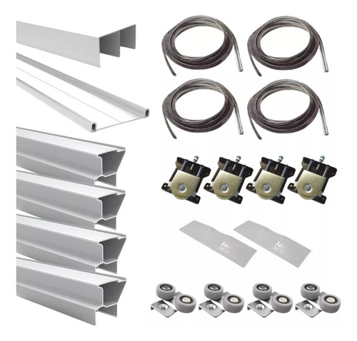 Kit Frente De Placard Aluminio Grupo Euro 2m 2 Puertas Smart