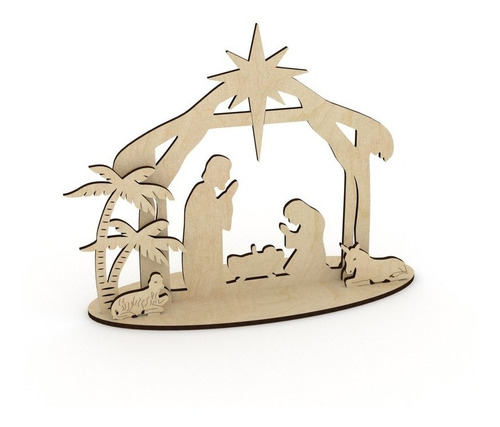 Nacimiento Pesebre Navideño 21cm, Mdf