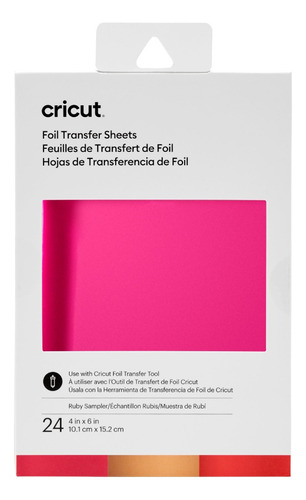 Imagen 1 de 7 de Muestrario De Hojas De Transferencia Cricut Foil Ruby 4x6 (