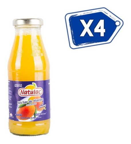 Jugo De Néctar De Mango Vidrio 250ml Natulac