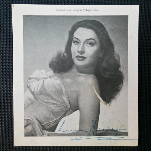 Tarjeta Fotografía Actriz Laura Hidalgo Autografo 1950s