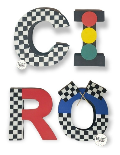 Letras 3d Cars | Decoración Candy Bar | Centro De Mesa