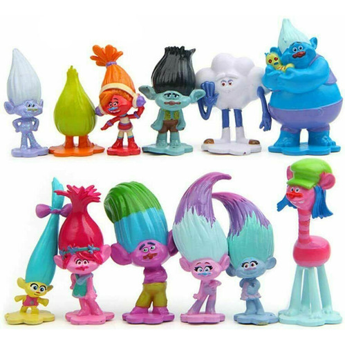 12pcs Trolls Poppy Branch Figura Juguete Navidad Regalo 6cm