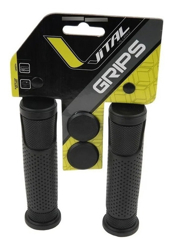 Puños Vital Mtb Grips 22.2x125mm Antiderrapantes Color Negro