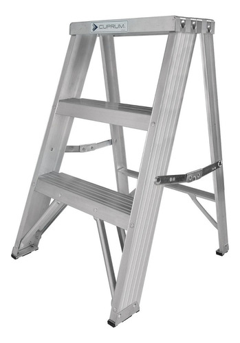 Escalera De Aluminio Cuprum 429-02n De 90 Kg Doméstica Color Gris Claro