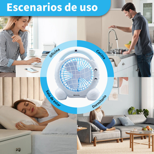 Lampara Ventiladores De Escritorio Recargable Multifunción