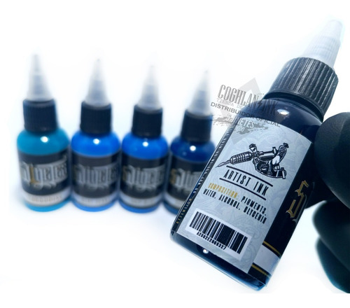 Imagen 4 de 4 de Tinta Tattoo 5 Jinetes Ink Set Blues Completo X5 Unid Tatuar