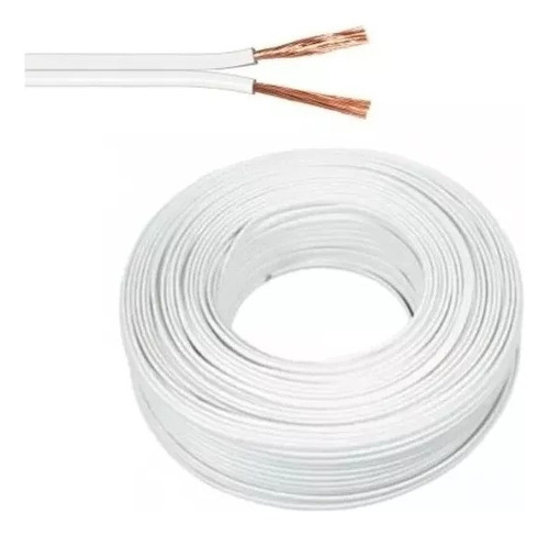 Cable 2x14 Color Blanco Awg Paralelo Rollo 90 Metros 