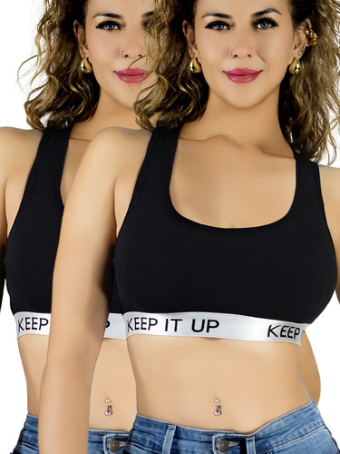 Set De Bra Mujer Con Copas Push Up Peto Medio Comodidad