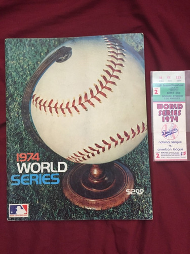  Serie Mundial 1974 Dodgers Stadium  Programa Juego