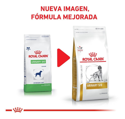 Imagen 3 de 3 de Alimento Royal Canin Veterinary Diet Canine Urinary S/O para perro adulto todos los tamaños sabor mix en bolsa de 1.5 kg