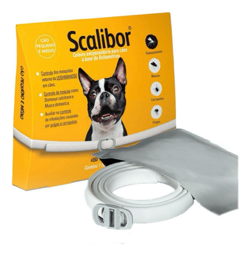 Msd Coleira Scalibor 48Cm Anti Pulgas Carrapatos Leishmaniose Cor Branco 1 Unidade