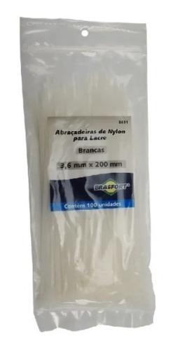 Abraçadeira Nylon 3,6 X 200mm Br 100 Unidades Brasfort