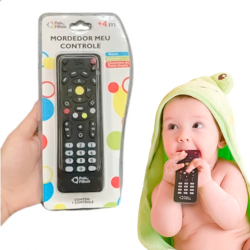 Mordedor Infantil Macio Bebê Controle Remoto E Água Kit Cor Preto Mordedor Controle Remoto TV
