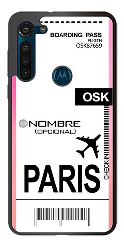 Funda G8 Plus Play Power Boleto Avion Paris  Personalizada