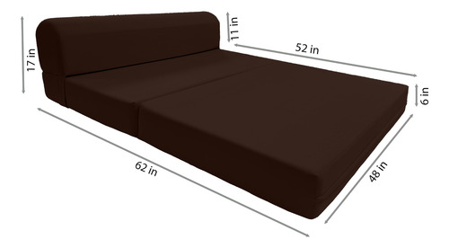 Cama Plegable De Espuma Para Silla Sofá 15 X 122 X 183 Cm Ma