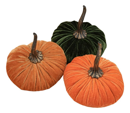 3 Piezas De Calabazas De Terciopelo, Calabazas De Estilo C
