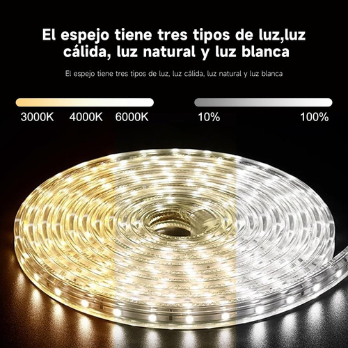 Espejo Con Luz Led Touch Anti Niebla Para Baños 100x80cm