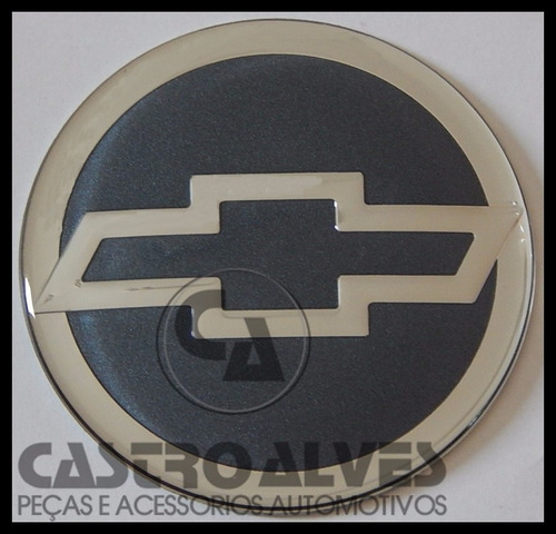 Emblema Adesivo Colante Roda 51mm / 5,1cm Gm Prata / Chumbo