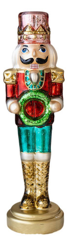 Figura De Cascanueces De Navidad Figuras Grande Base Dorada