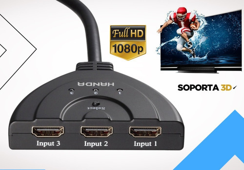 Switch Hdmi 3x1 Splitter Selector 1x3 Hd Ps Dvd Tv Pc 1080p